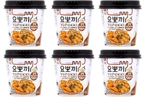 CNMART Korean Yopokki Garlic Teriyaki Topokki Rice Cake Cup 120g (Pack of 6)