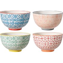 Lot De 4 Bols En Céramique Blancs - 350 Ml, 11.5 Cm De Diamètre | Micro-ondes Et Lave-Vaisselle