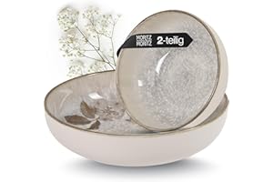 Moritz & Moritz BLOSSOM duże miseczki do serwowania – 2 x porcelanowe miseczki o średnicy 20 cm i 29 cm w kwiatowym wzornictwie – do przyrządzania potraw lub jako miska do sałatek ceramicznych