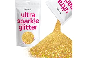 Hemway (Argent + Or Holographic) MICROFINE Prime Multi Purpose Glitter 1/256 .004 100 microns 0.1mm poussière/poudre 100g Couleurs uniques pour une utilisation avec de l'artisanat