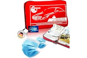DR.KUECHLER MEDICAL Qualitäts- KFZ Verbandstasche, neueste DIN Norm 13164, gültig für 2024, Auto, PKW Verbandskasten, vollständiges Erste Hilfe Set Auto Zubehör