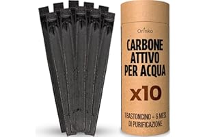 ORINKO Binchotan Bio 10x | Active Carbon Bamboo Takesumi per la purificazione dell'acqua + E-Book | Passaggio dell'acqua in bottiglia con il nostro Active Carbon [𝗦𝗮𝘁𝗶𝘀𝗳𝗮𝗶𝘁𝗼𝘂𝗥𝗲𝗺𝗯𝗼𝘂𝗿𝘀𝗲].