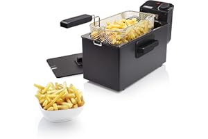 Princess Friggitrice 182727 Nero elettrica, 2000 W, 3 Litri, Acciaio