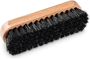 PREMYO Grande Brosse à Lustrer en CRIN de Cheval Noir - Nettoyage Polissage des Chaussures en Cuir