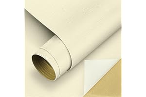 Fasood Kunstleder Selbstklebend | 43 x 300cm | Kunstleder Reparaturset für Couch Autositz/Sofa Möbel/Leder Reparatur Handtasche Leder-Schuhflicken Schwarz (Weiß)