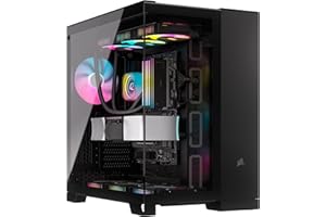 CORSAIR iCUE LINK 6500X RGB Boîtier PC mATX Mid-Tower à Double Chambre – Verre Trempé Panoramique - Connexion Inversée Compatible Avec la Carte Mère – 3x Ventilateurs CORSAIR RX120 RGB Inclus – Noir