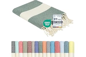 Flora Furora Toalla Playa Grande Algodon 100 x 200 cm Originales - Fouta Beach Towel con Flecos | Toallas Baño Hammam Sauna, Manta - Decoración Boho Hogar, Colores Mujer Hombre