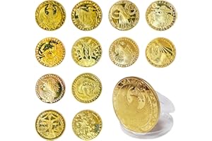 Bixufcai 12 Sternbilder Münzen, Goldmünzen, Zahnfee Münzen, Art Collection Gift, Zahnfee Geschenke Ideen für Mädchen Junge