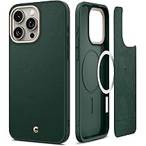 Spigen Cyrill Kajuk Mag for iPhone 15 Pro Case, Faux Leather