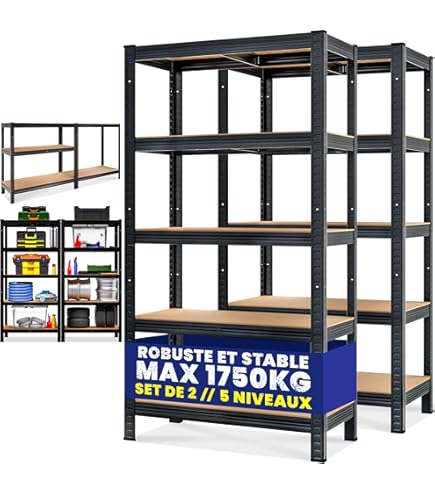 PROREGAL Mega Deal 3x Étagère Charge Lourde TIGER | HxLxP 180x90x60cm