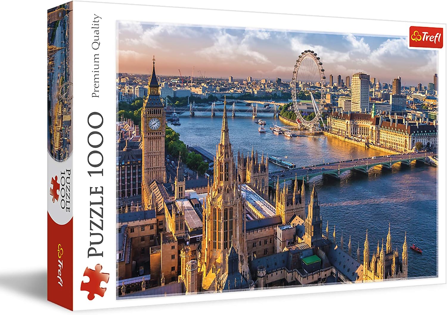 Trefl, Puzzle, Londres, de 1000 Piezas, Inglaterra, Capitales Europeas, Vista a la Ciudad, Edificios Famosos de Londres, Rompecabezas DIY, Pasatiempo Creativo, Regalo