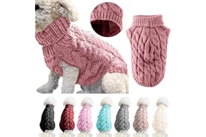 WINMANY Pet Dog Turtleneck Knitting Sweater Coat Winter Warmer Thickening Pullover Knitwear Crochet Coat Clothes for Small Dog Puppy Cat