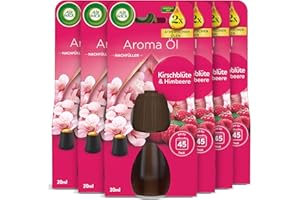 ‎AIR WICK Air Wick Aroma-Öl Flakon Nachfüller – Duft: Kirschblüte und Himbeere – Fruchtig-floraler Wohnungsduft mit ätherischen Ölen – 6 x 20ml Duftöl Set