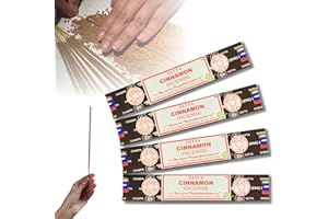 ‎AQASHA 4X Räucherstäbchen Set Original Satya Verschiedene Düfte | Räucherwerk (Zimt)