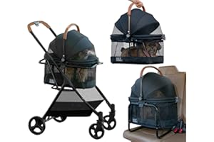 Pet Gear 3 in 1 sistema da viaggio, View 360 si trasforma in trasportino e seggiolino con tecnologia Easy Click N Go, per cani di piccola taglia e gatti, 4 colori