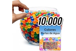 comforder – Perlas de Agua de Colores – 10 000 Bolas de Gel para Plantas y Jarrones – No Tóxicas y Biodegradables
