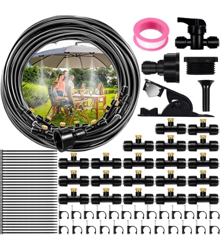 Kit Brumisation Fixe Complet 10 M – Brumisateur Jardin, Terrasse, Pergola Avec Temporisateur