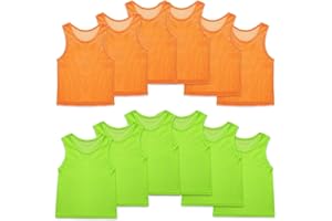 Sintege 12 Stück Nylon Mesh Trainingswesten Team Markierungshemden Training Leibchen für Kinder Jugendliche Sport Basketball Fußball Volleyball