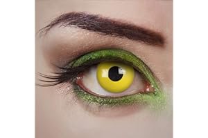 aricona lentilles de contact - lentilles de couleur pour un jour – Yellow Fear - lentilles jaunes sans correction pour Halloween & les fêtes costumées