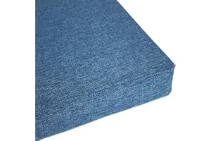 Zoomlie Coussin de banc 2 ou 3 places avec éponge 50D haute densité - Pour jardin, terrasse, intérieur et extérieur (95 x 45 x 5 cm, bleu)