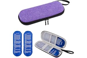 NOGSAY Insulin Kühltasche mit 2 Kühlakku,Klein Diabetes Tasche Kühlbox für Diabetikerutensilien Pen Kalt,Isoliert Medikamententasche Diabetische Kühler Medikamente Spritzstift Spritzen Case Reise