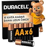 Duracell AA القلوية القلم البطارية (حزمة من 6) 1.5 V LR6/MN1500