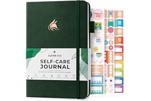 Clever Fox Self-Care Journal – Daily Reflection Notebook – Mental Health & Personal Development Planner, Meditation & Mood Log, A5 (Forest Green)