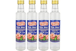 Chtoura Garden - Orientalisches Rosenwasser ideal zum Backen und Kochen - Blütenwasser zur Aromatisierung von Süßspeisen, Backwaren und Getränken im 4er Set á 250 ml Glasflasche