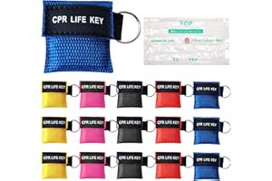 Nizirioo 15 Stück Beatmungsmaske, Maske Schlüsselanhänger, Beatmungstuch Schlüsselanhänger Face Shield Mit Rückschlagventil Atmen Barriere Taschenmaske Für Training