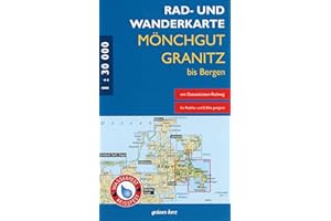 Rad- und Wanderkarte Mönchgut, Granitz, bis Bergen: Mit Binz, Sellin, Baabe, Göhren, Gager, Middelhagen, Thiessow. Maßstab 1:30.000. Wasser- und reißfest.