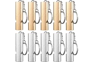 Hezhou 10 Piezas Silbato Emergencia Silbato Arbitro Silbato Supervivencia Doble Tubos High Decibel Silbido Llavero Silbatos de Señal Silbato de Emergencia Silbato Ligero al Aire Libre Acampan Escalada