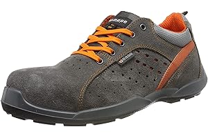 BASE Protection, CLIMB Calzado de Seguridad para Hombres y Mujeres, Gris y Naranja, Talla 41 EU