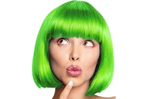 BALINCO Peruka Bob Wig Cabaret Pageboy Charleston Peruki na karnawa/przebieranki i imprezy tematyczne - 13 KOLORÓW (zielony)