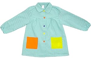 ETREXONLINE Grembiule Scuola per Bambini per l'Asilo e la Scuola, Grembiule per Infanzia con Bottoni