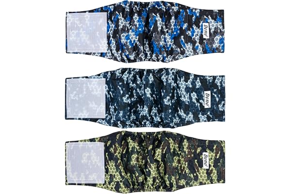 Dono Lot 3 couches lavables super absorbantes pour chien mâle (camouflage, XXL)