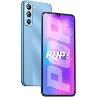 Tecno Pop 5 LTE(Ice Blue 2G+32G)| 6.52" HD+Dot Notch | 5000mAh | 8MP Dual Camera | Front Flash| IPX2 Splash Resistant
