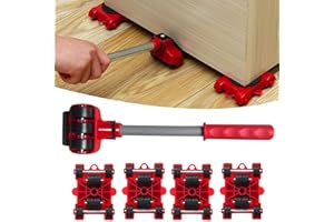 TONGDEJING Juego de 5 piezas de elevador de muebles, elevador de muebles resistente con almohadillas giratorias de 360 grados para mover fácilmente y de forma segura, kit de herramientas de rodillo de movimiento