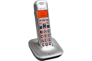 Amplicomms BigTel 1200 - Telefono a bottone grande per anziani, per telefoni forti per persone difficili da udito, compatibile con apparecchi acustici, senza fili