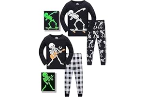 SOIBEEN Boys Pyjamas Set 100% Cotton PJs Toddler Long Sleeve Short Sleeve Sleepwear Kids Clothes Outfit 1-12 Years