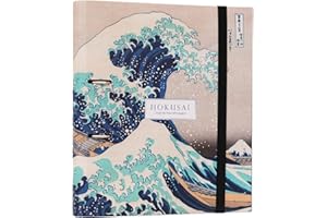 Kokonote: Raccoglitore ad anelli A4 Hokusai | Raccoglitore a 2 anelli con elastico, copertina rigida in cartone, 32x27 cm | Raccoglitore Japanese, Cartella Portadocumenti A4