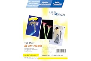 LABELOCEAN GMBH 100 Blatt LO-A4-T175-100 A4 Overheadfolie (OHP Transparentfolie Transparentpapier) für s/w Laserdrucker und Kopierer