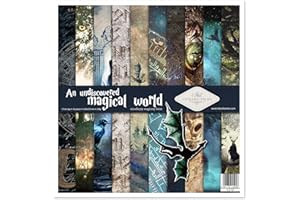 ITD Collection - Confezione per scrapbooking, 12 x 12 pollici, carta decorativa, decoupage, creazione di biglietti, dimensioni carta - 310 x 320 mm (An undiscovered magical world -SLS-023)