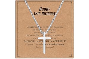 Twutqel Cross Necklace for Men Boys, Adjustable Silver/Black Stainless steel Cross Chain, 16th 18th Birthday Baptism Christmas Gifts for Son Grandson Nephew Brother Cousin Age 6-21