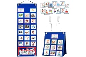 ‎KIKIGOAL KIKIGOAL Kalender Kinder, Autismus Kinder Kalender Visueller Zeitplan mit 70-Stück deutsche Routine Karten und Klettverschluss Punkte, Vision Board Wochenplaner Routine Zeitplan Karten für Home School