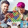 ANISTA 48 Pcs Tetra Tower Game Balance Stacking Block Party Game for Adults, Tetris Tower Game for Kids, Friends,Family Game, Parties, Travel, Stack Attack Game, Board Games, Tetra Tower Stacking Game