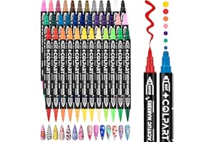‎COLPART colpart Acrylfarben stifte Acrylstifte für Steine Wasserfest 36PCS Acrylic Paint Marker Stifte Steine Bemalen Set Ostereier zum Bemalen Für Kunststoff Glas Holz Keramik Metall Reifen Leinwand.