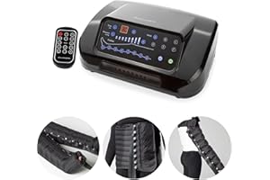 Dinamicamed ® Pressoterapia 8 Digitale Classic, Pressoterapia Linfodrenaggio Professionale 6 Programmi Di Lavoro, 8 Camere d'Aria, Pressoterapia per Casa con 2 Gambali XL, Fascia Addome e Bracciale