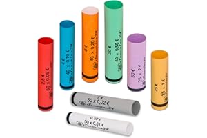 Securina24 Tubes pour pièces de Monnaie 1 Centime à 2 Euros, ou 119 pièces mélangées (119 pièces mélangées)