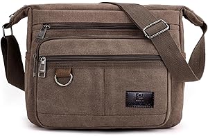 W&G TRAVELER Blokująca Rfid torba listonoszka Crossbody z uchwytami na butelki z wodą, 13-calowa torebka na ramię na laptopa, aktówka portmonetka z wbudowanym portfelem, wiele kieszeni