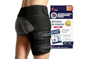 Dr. Arthritis Doctor Developed Stabilizing Hip Support Brace - Sciatica Pain Relief, Piriformis Syndrome and Sciatic Nerve Pain - Thigh compression, Hamstring compression wrap (Noir, Droit S/M)